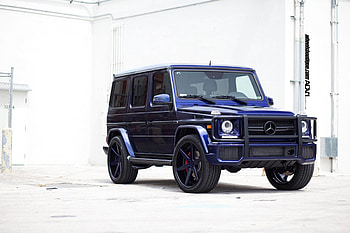 Blue-Mercedes-G63, 4 Door, Mercedes, Blue, Custom Wheels HD wallpaper