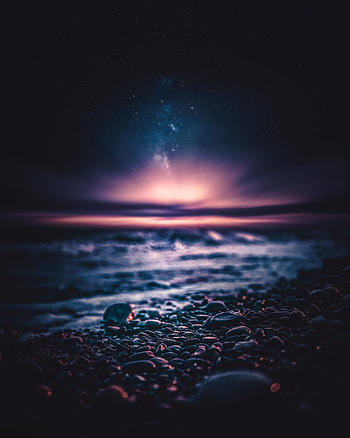 Nature, Stones, Universe, Shore, Bank, Starry Sky HD phone wallpaper