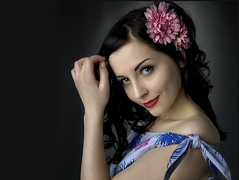 Sympathy, eyes, girl, woman, charming, lady, flower, phot, face, female HD wallpaper