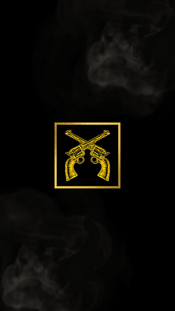 Golden Gun, gold, or, pistolet, black, smoke HD phone wallpaper