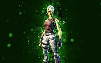 Zombie Ghoul Trooper, , green neon lights, Fortnite Battle Royale, Fortnite characters, Zombie Ghoul Trooper Skin, Fortnite, Zombie Ghoul Trooper Fortnite HD wallpaper