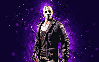 Jason, , violet neon lights, Mortal Kombat Mobile, fighting games, MK Mobile, creative, Mortal Kombat, Jason Mortal Kombat HD wallpaper