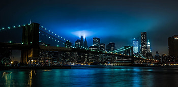 Cities, Rivers, Night, City, Lights, Bridge, New York, Brooklyn HD wallpaper