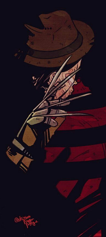 freddy krueger, art, terror, painting HD phone wallpaper