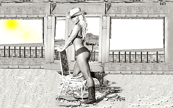 Texas Sunset. ., style, cowgirl, fun, fashion, ranch, blondes, girls, women, models, boots, western, hats, female HD wallpaper