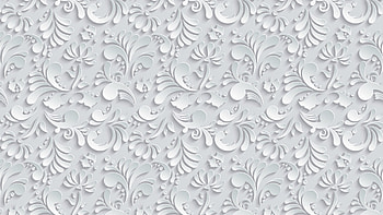 Vector Floral 3d Seamless Pattern on grey background Ultra HD wallpaper