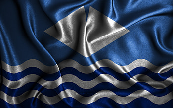 Isle of Wight flag, , silk wavy flags, english counties, Flag of Isle of Wight, fabric flags, 3D art, Isle of Wight, Europe, Counties of England, Isle of Wight 3D flag, England HD wallpaper