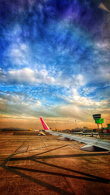 Airplane, cloud, love, sky, aircraft, sunset, Italy, wizzair, travel, airport HD phone wallpaper