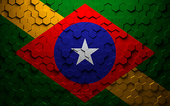 Flag of Braganca, honeycomb art, Braganca hexagons flag, Braganca, 3d hexagons art, Braganca flag HD wallpaper