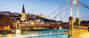 Lyon, france, water, cathedral HD wallpaper
