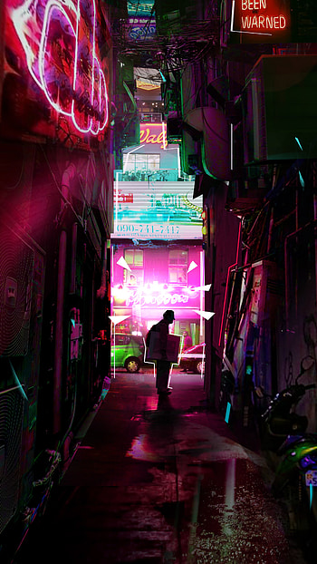 Art, Shine, Light, Bright, Miscellanea, Miscellaneous, Neon, Human, Person, Street HD phone wallpaper