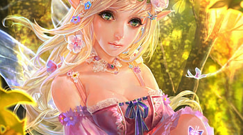 Pretty In Pink, butterflies, pink, flowers, elf HD wallpaper