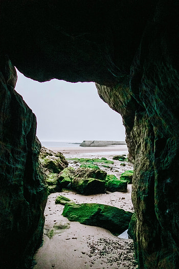Nature, Stones, Beach, Rocks, Cave HD phone wallpaper