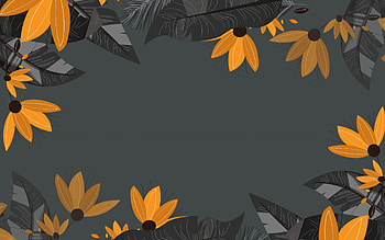 Pattern, texture, grey, flower, yellow HD wallpaper