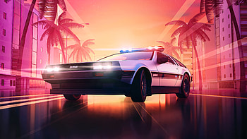 Delorean Hot Pursuite, delorean, cars, artist, artwork, digital-art HD wallpaper