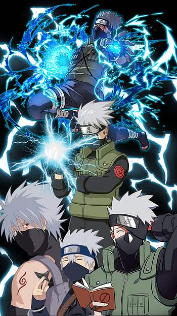 Kakashi, naruto, chidori, sharingan HD phone wallpaper