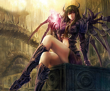 Anime, Original, Horns, Wings, Boots, Demon HD wallpaper