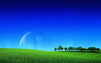 Surreal, Grass and Sky HD wallpaper