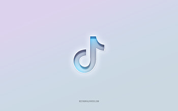 TikTok logo, cut out 3d text, white background, TikTok 3d logo, TikTok emblem, TikTok, embossed logo, TikTok 3d emblem HD wallpaper
