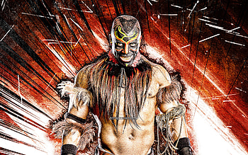 The Boogeyman, grunge art, american wrestler, WWE, Marty Wright, wrestling, orange abstract rays, wrestlers, The Boogeyman HD wallpaper