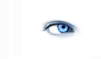 abstract,blue eye,white background, white background, blue eye, abstract, 3d cg HD wallpaper