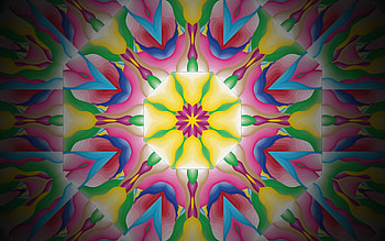 Fractal Rosette, mandala, flower, colors, digital art, fractal, rosette HD wallpaper