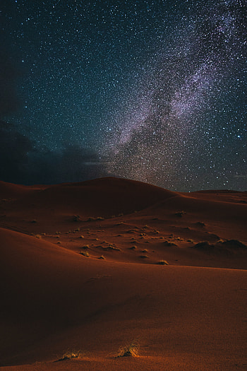 Desert, night, milky way, starry sky HD phone wallpaper