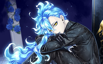Idia Shroud, manga, Twisted Wonderland, blue hair, protahonist, Idea Shuraudo, Idia Shroud Twisted Wonderland HD wallpaper
