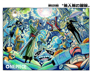 Manga One Piece Color Cover Page 609, Brook (One Piece), Roronoa Zoro, Monkey D. Luffy, Sanji (One Piece), Franky (One Piece), Anime, One Piece HD wallpaper