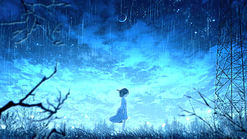 landscape, sky, cloud, Anime, girl, anime girl, anime landscape, Sky Anime HD wallpaper
