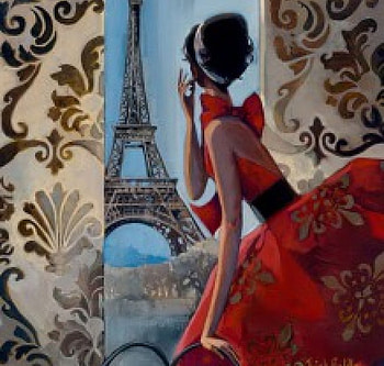 French Lady, retro, lady, art, paintings, Paris, vintage HD wallpaper
