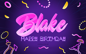 Happy Birtay Blake, , Purple Party Background, Blake, creative art, Happy Blake birtay, Blake name, Blake Birtay, Birtay Party Background HD wallpaper