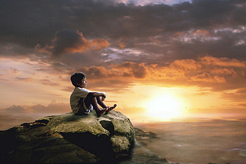 Sunset, blue, sand, golden sunset, birds, sunlight, beach road, lovely sunset, waves, boy, broken, bridge, clouds, sun, evening, ocean HD wallpaper