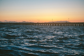 Nature, Sea, Waves, Pier HD wallpaper