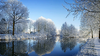 Landscape, Winter, Rivers HD wallpaper