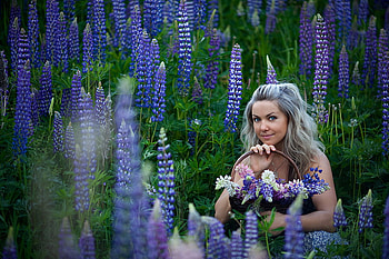 Flowers for my friends !, sweet, blue, summer, basket, flowers, girl HD wallpaper