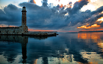 Rethymno, Lighthouses HD wallpaper