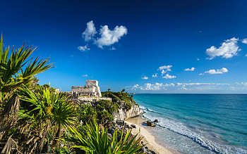 Tulum, Caribbean coast, sea, summer, Caribbean sea, seascape, Quintana Roo, Mexico HD wallpaper