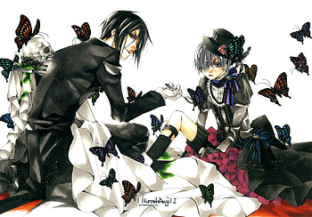 Anime - Black Butler Ciel Phantomhive Sebastian Michaelis HD wallpaper