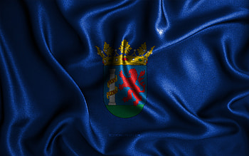Badajoz flag, , silk wavy flags, spanish provinces, Day of Badajoz, fabric flags, Flag of Badajoz, 3D art, Badajoz, Europe, Provinces of Spain, Badajoz 3D flag, Spain HD wallpaper