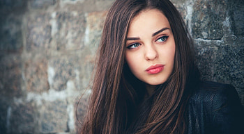 *Lovely and beautiful *, brunette, eyes, face, stare, lips, girl, hair HD wallpaper