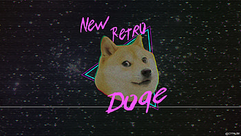 Artistic - Retro Wave Doge Meme Dog HD wallpaper