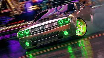 Dodge Challenger Neon Wheels , dodge-challenger, dodge, cars, artist, artwork, digital-art, neon HD wallpaper