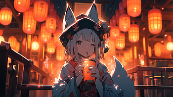 Fox girl, AI Art, Anime, Japan HD wallpaper