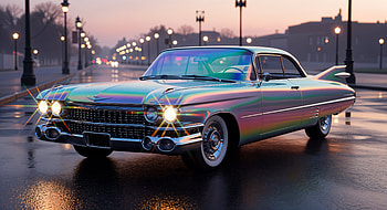 Iridescent Cadillac at Dusk —, Cadillac, Classic Car, Vintage Car, Car HD wallpaper