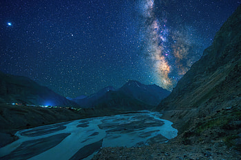 The Himalayas, himalayas, landscape, stars, mountains, nature HD wallpaper