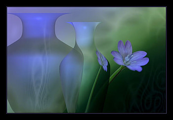 Blue Style, vase, style, 3 d, flower HD wallpaper