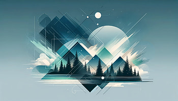 Abstract Mountain Landscape, aesthetic, Cool, mountain, Digital Art, forest HD wallpaper