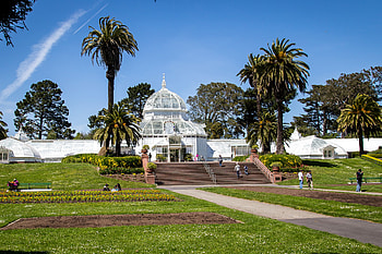 Golden Gate Park, Conservatory of flowers, San Francisco parks, day HD wallpaper