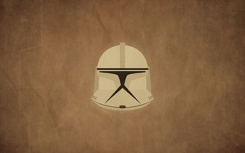 Star Wars, Clone Trooper, Minimalism, Movies, Helmet, Brown Background / and Mobile Backgrounds HD wallpaper